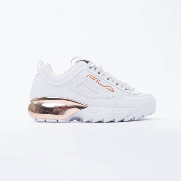 Fila Disruptor 2A Chrome Women's Sneakers - White/Rose Gold/White,NZ 604-45601